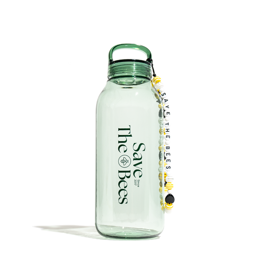 Save The Bees Water Bottle with Charm Strap